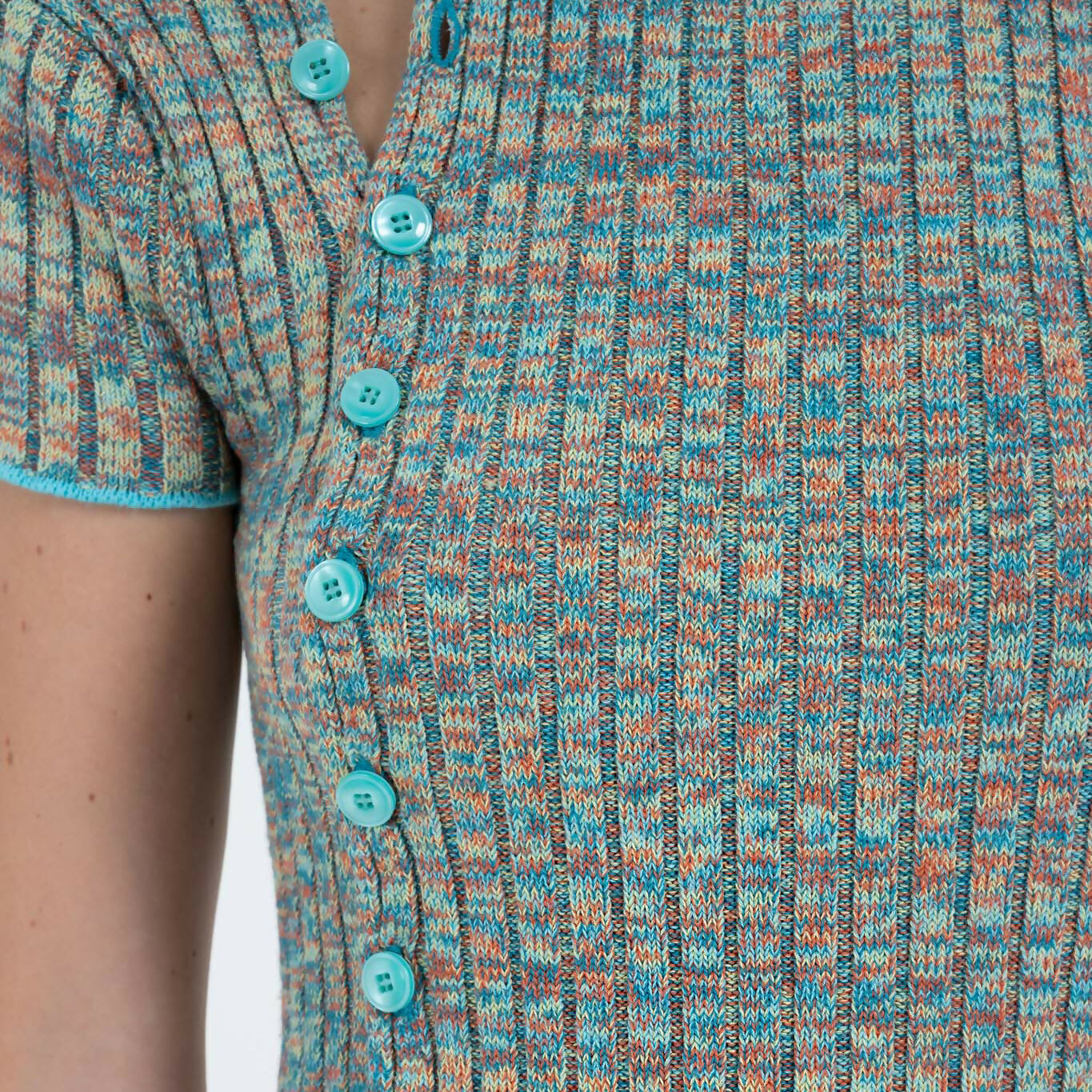 Asymmetric Button Dress in Blue
