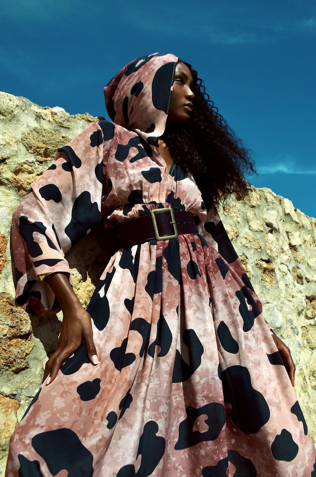 SILK MAXI DRESS WITH HOOD