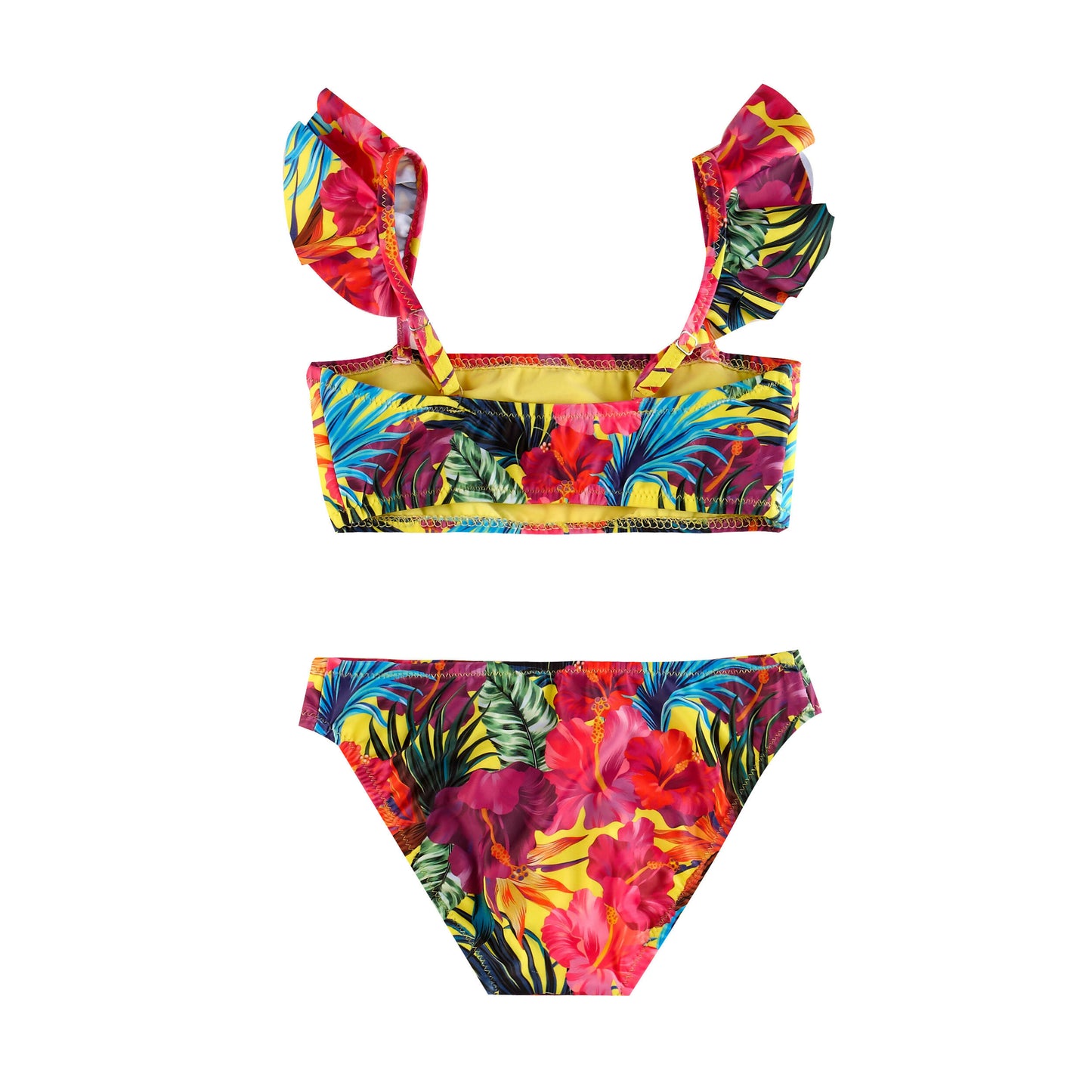 GIRL'S TIE KNOT BIKINI TROPICAL