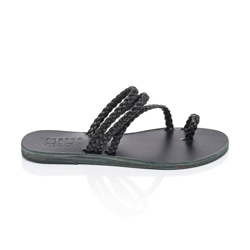 Persephone Black handmade leather sandals