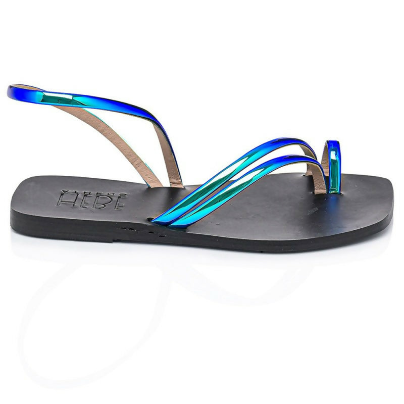 ESTIA LEATHER SANDAL - Blue Mirror