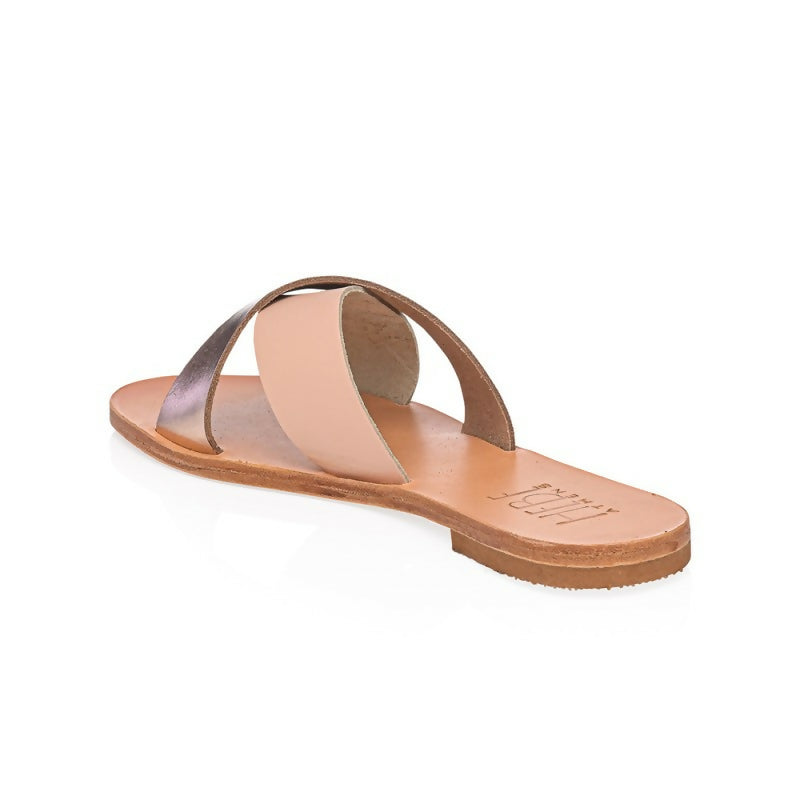 Gaia Handmade Natural Pink Gold Leather Sandals