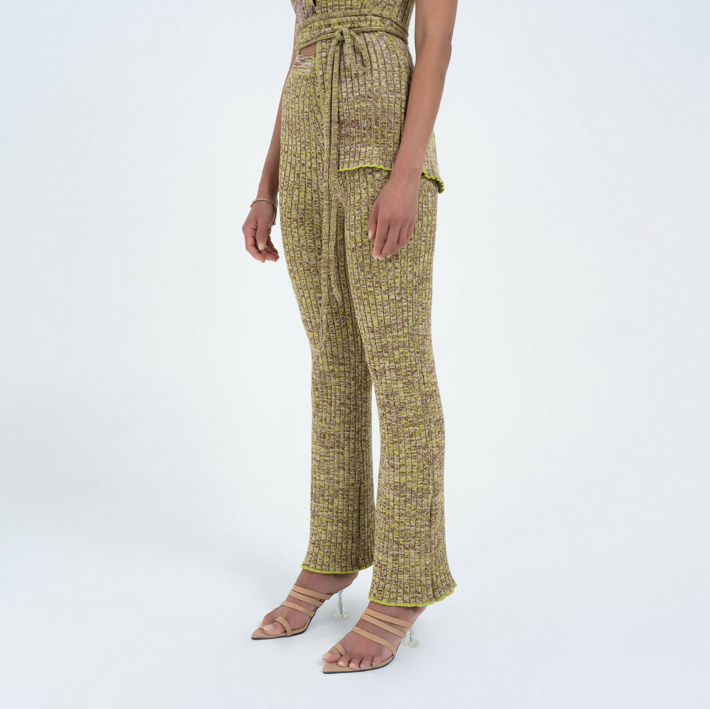 Rib Knit Pant in Avo