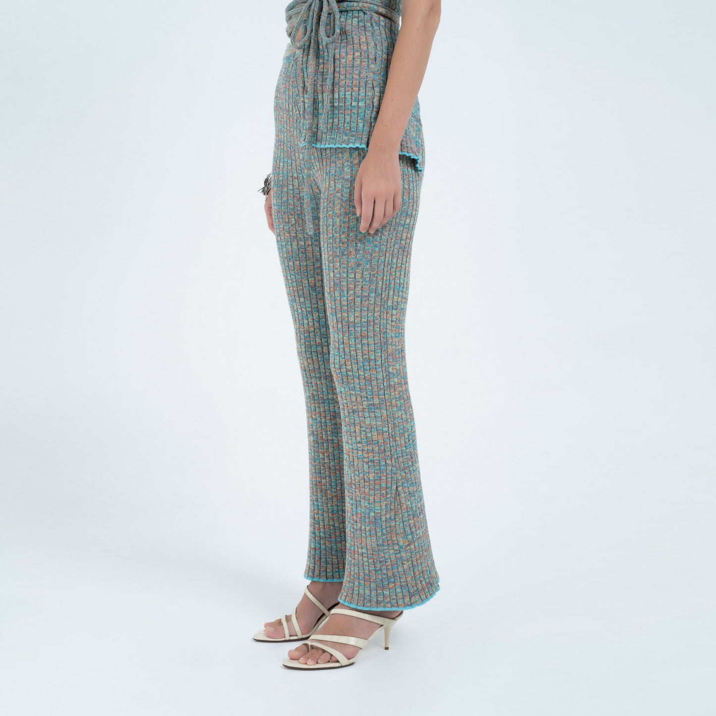 Rib Knit Pant in Blue