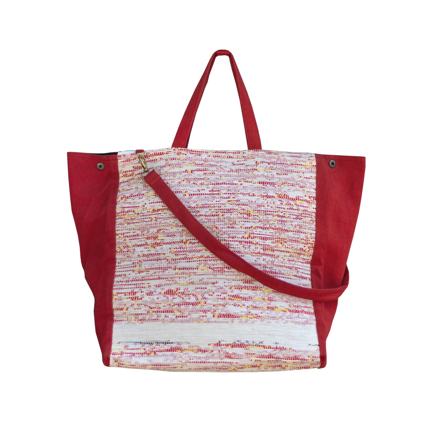 Red & White Bag from Naturally Dyed Organic Cotton