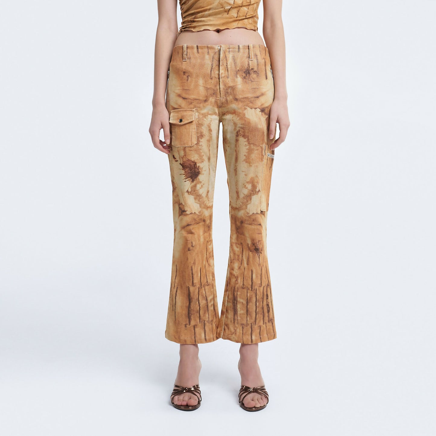 Flared Utility Pant in Rust