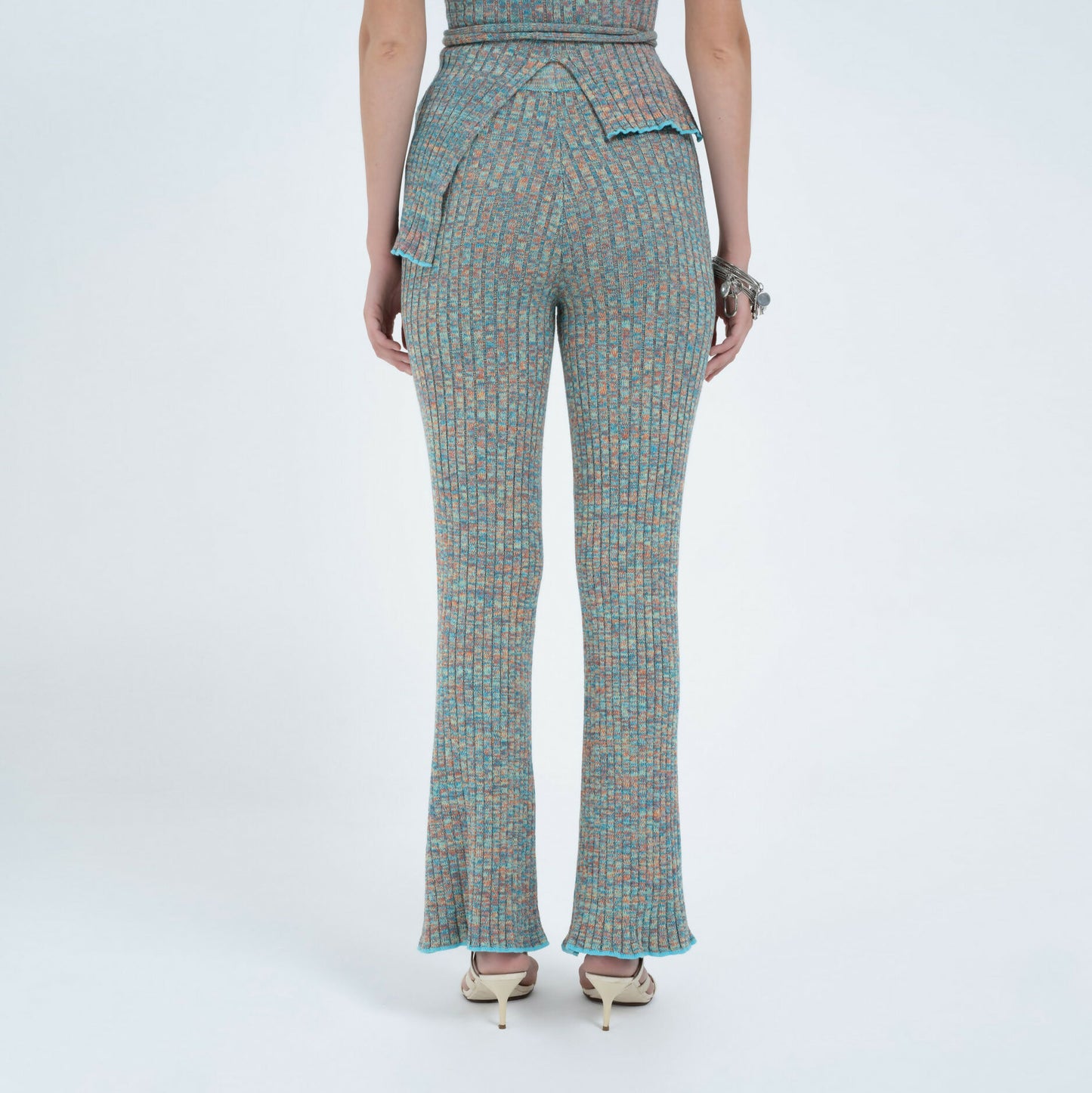 Rib Knit Pant in Blue