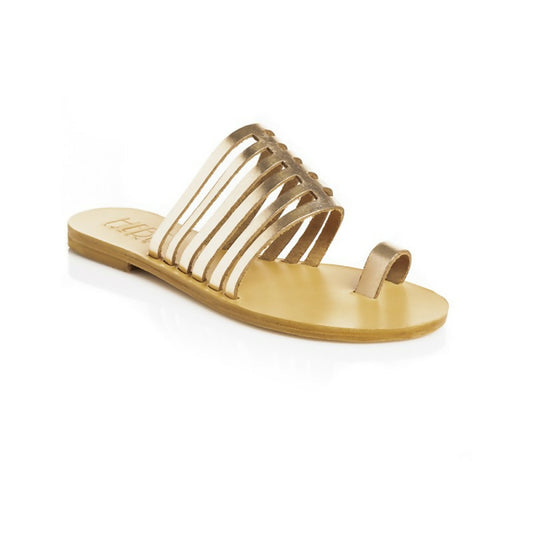 HEBE Pink Gold Leather Sandals