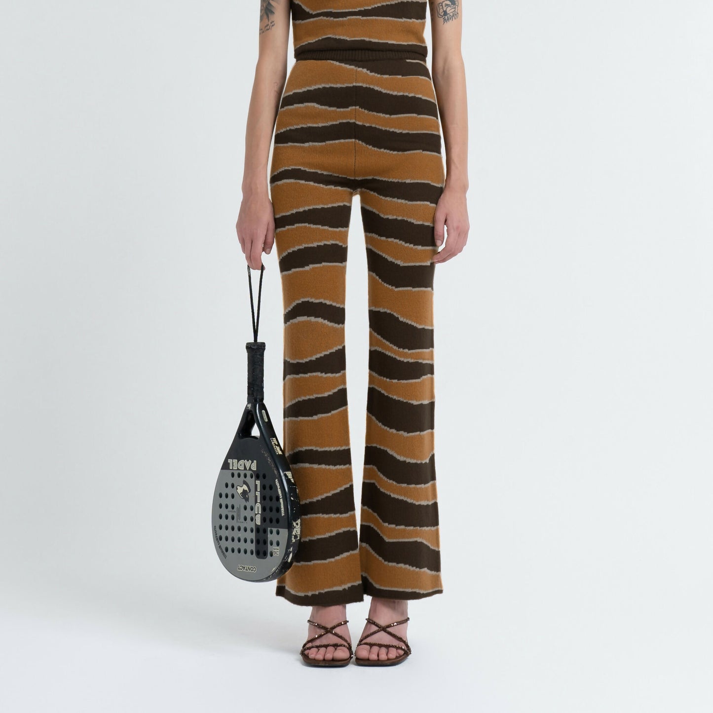 Bell Bottom Knit Pant in Kelp