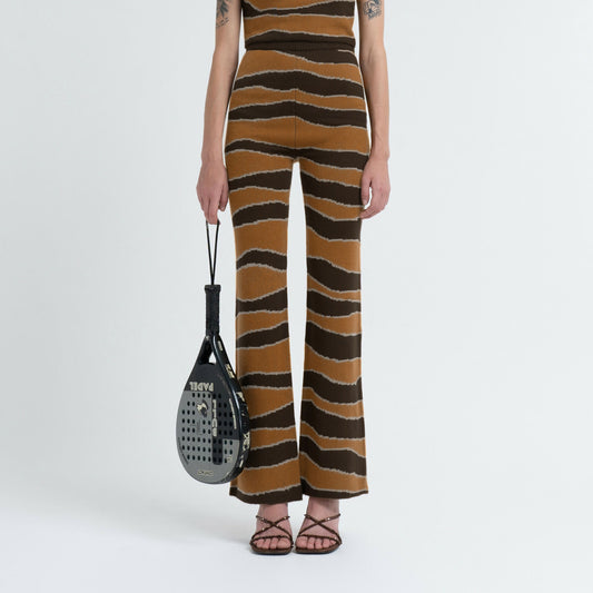 Bell Bottom Knit Pant in Kelp