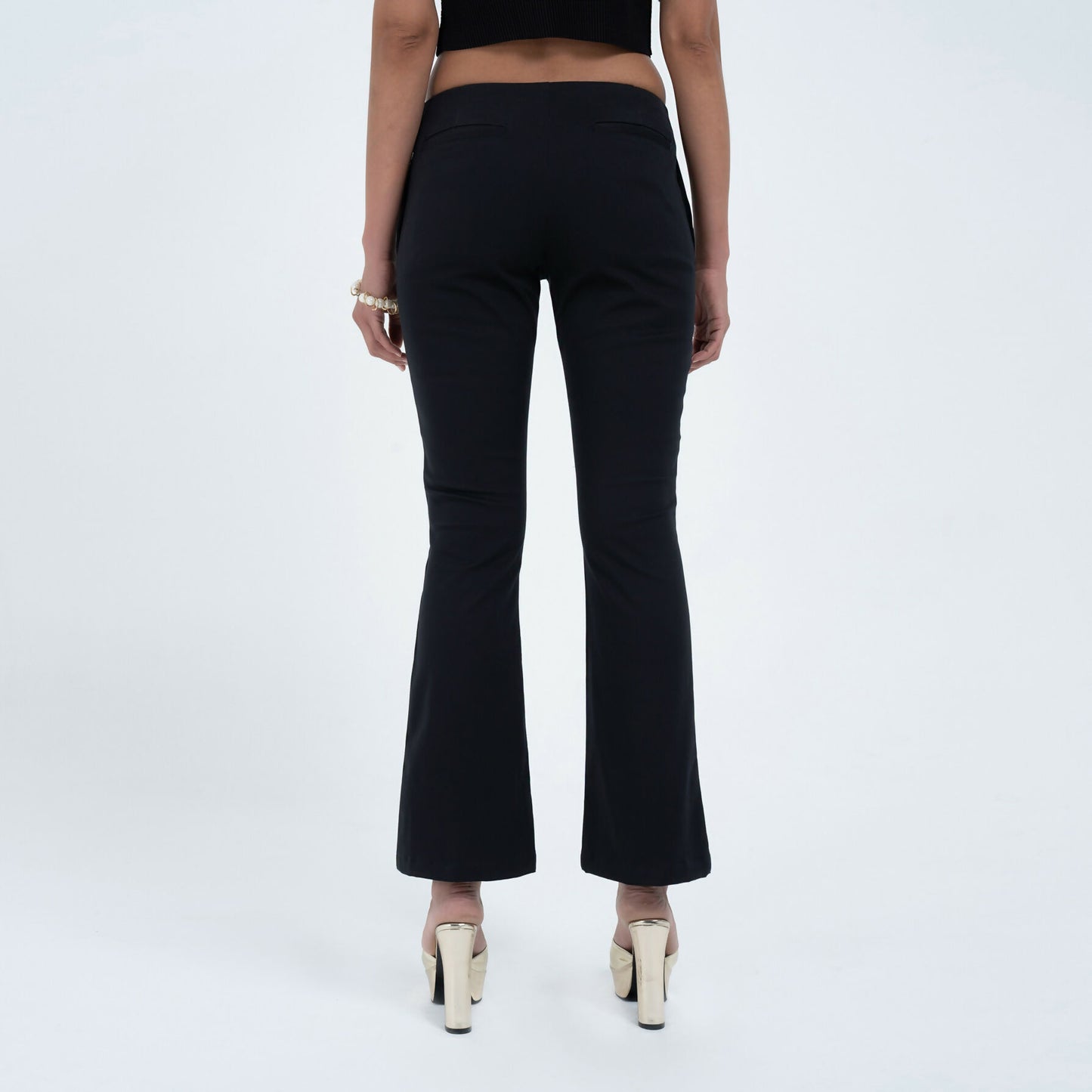 Low Rise Split Trouser in Black