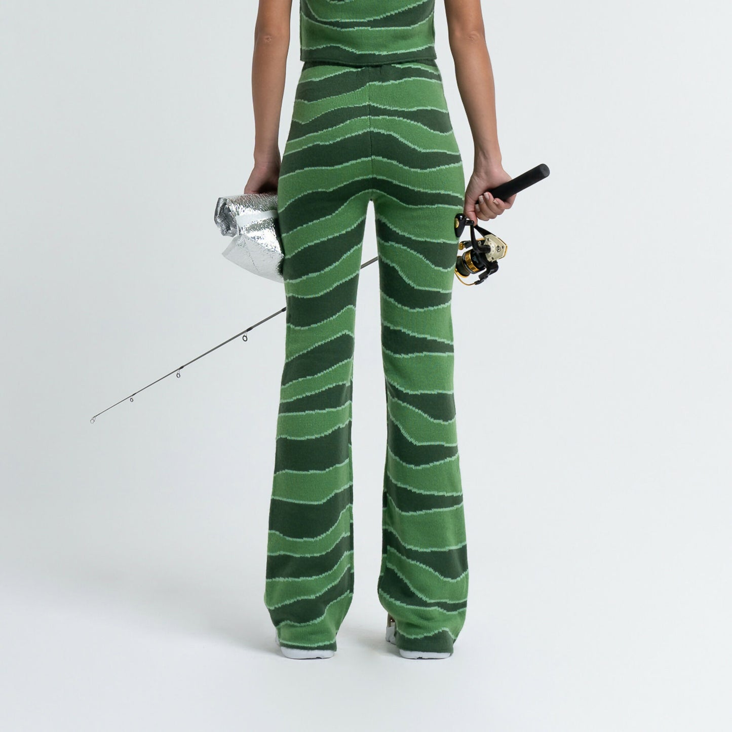 Bell Bottom Knit Pant in Nori