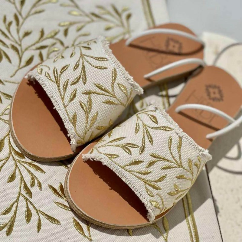 ELIA LEATHER SANDAL - Gold