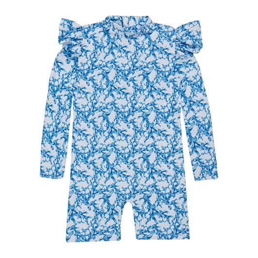 GIRL'S ONE PIECE BODYSUIT LONG SLEEVE LILIES