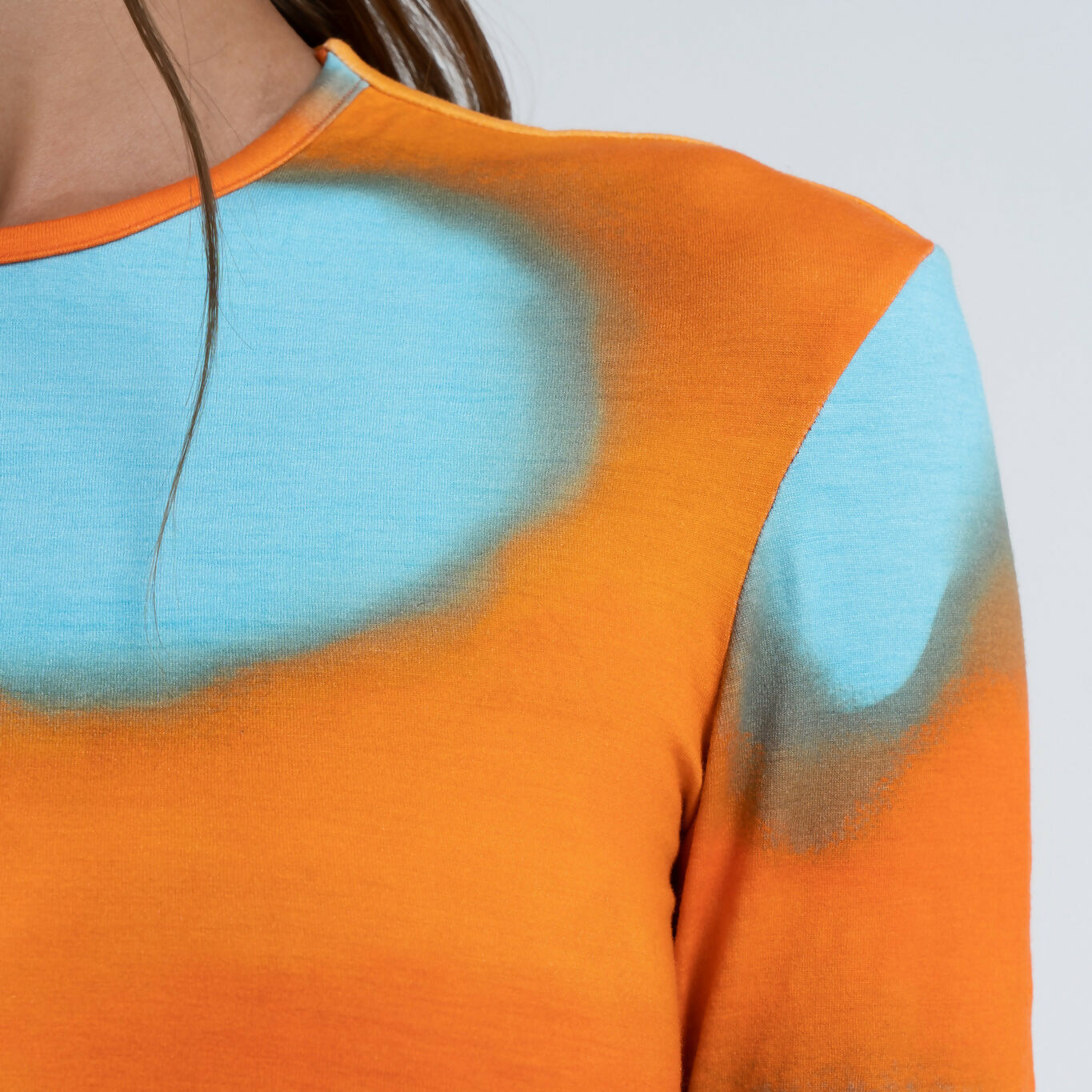 Long Sleeve Exposure Top in Coral Spot