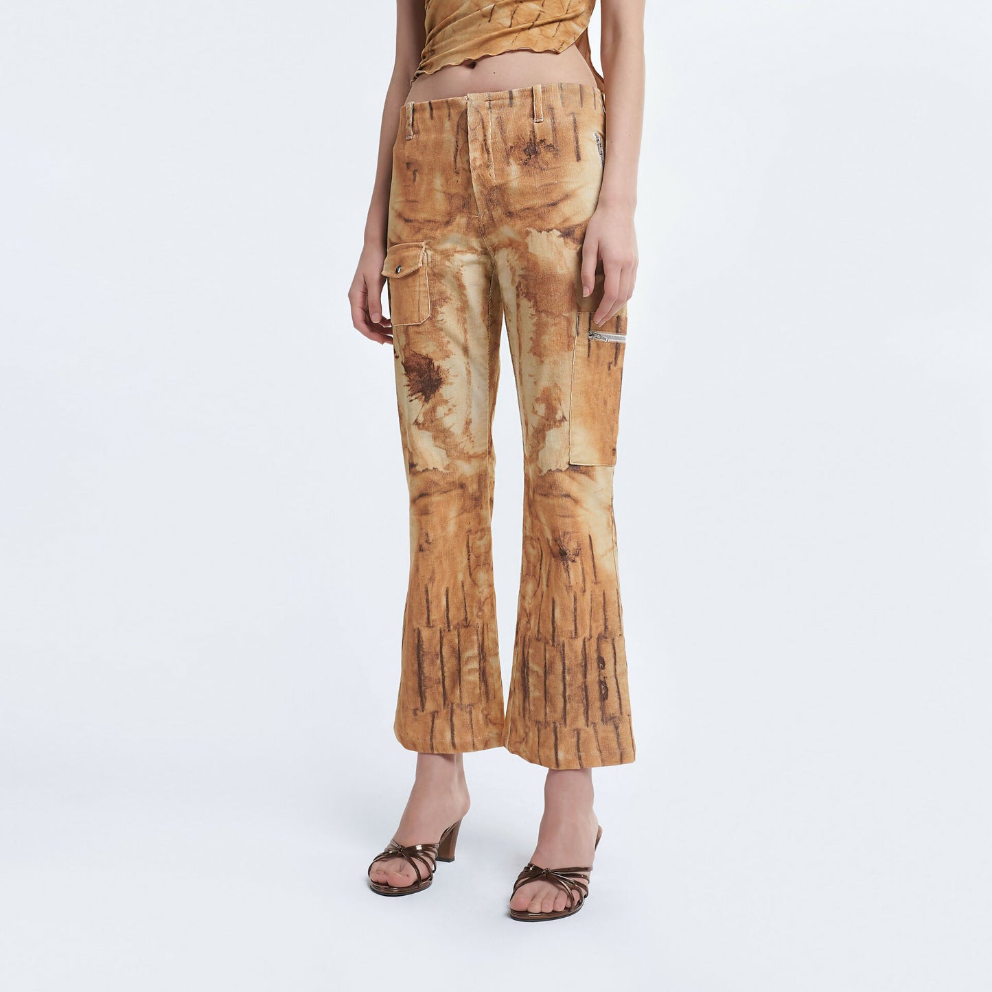 Flared Utility Pant in Rust