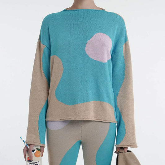 Sunrise Raw Edge Sweat in Bubble O'Bill