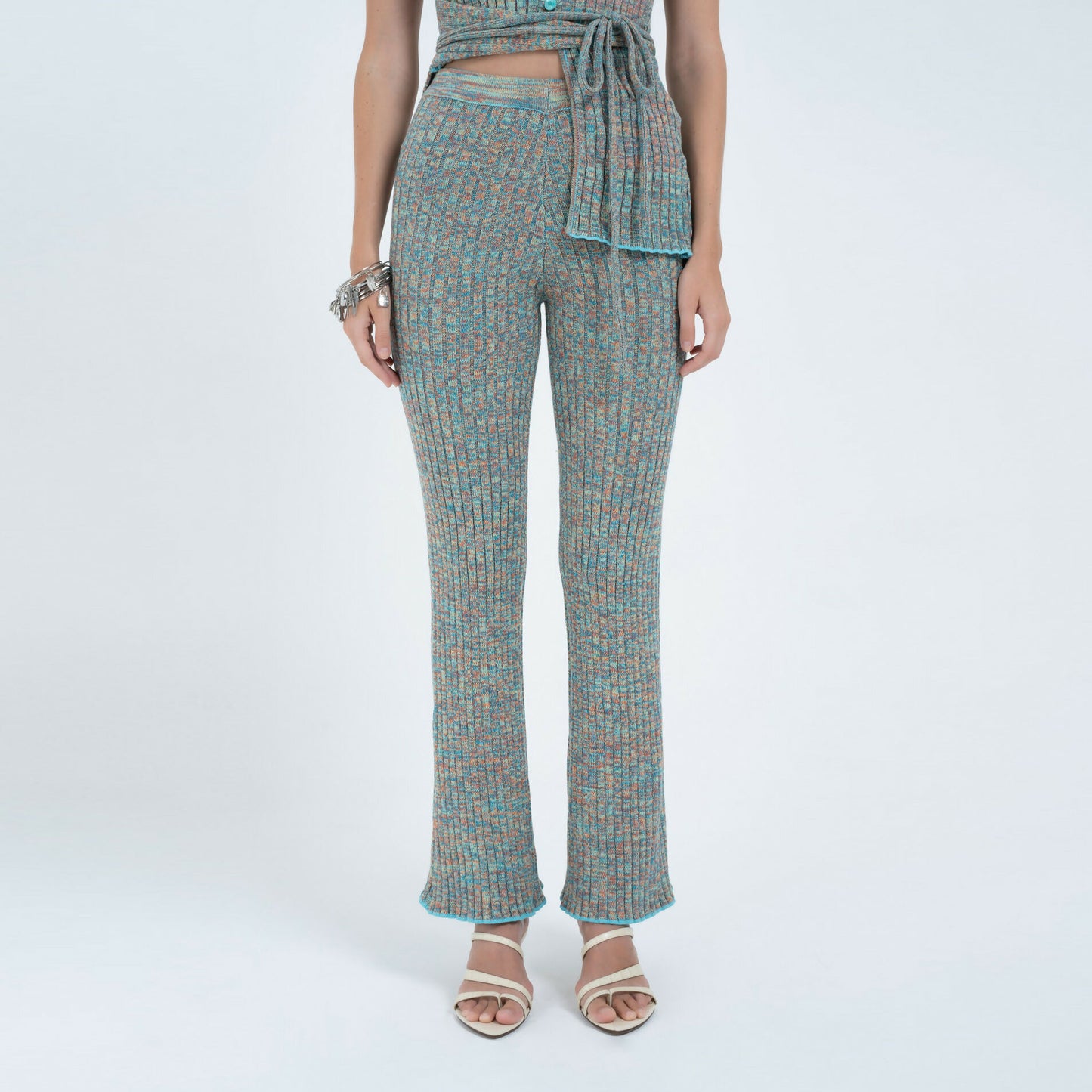 Rib Knit Pant in Blue