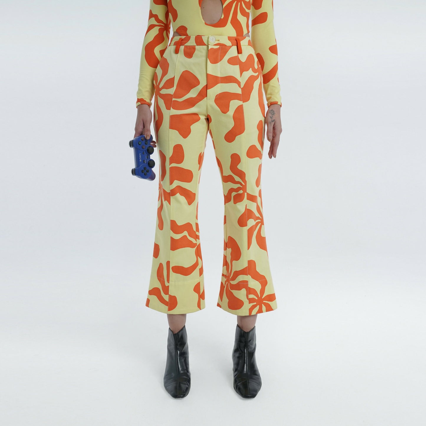 Mid Rise Flare Pant in Tequila Sunrise