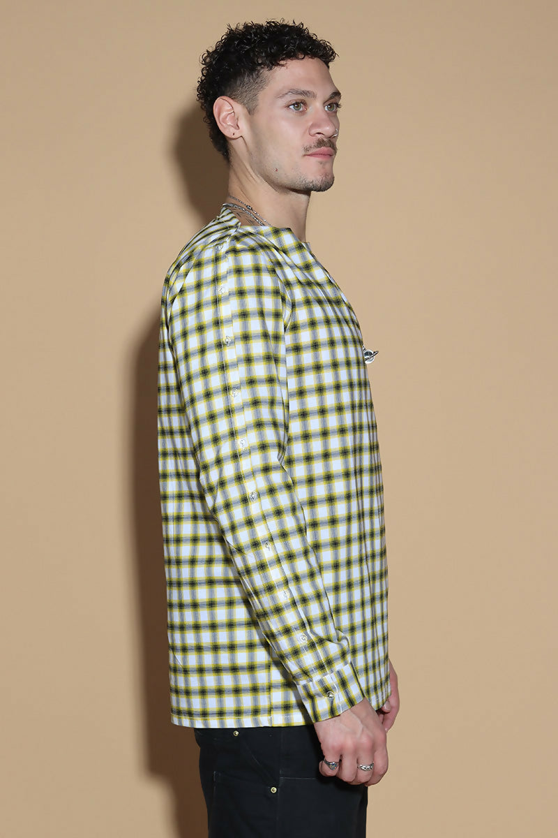 Shoulder On Shirt In Yellow Check