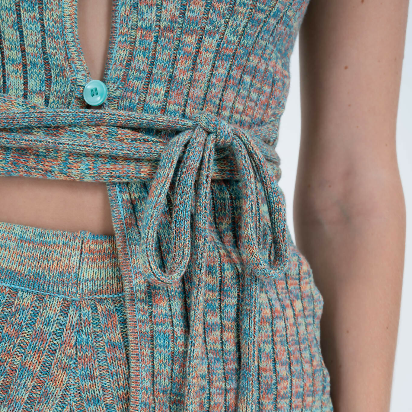 Asymmetric Tie Tee in Blue