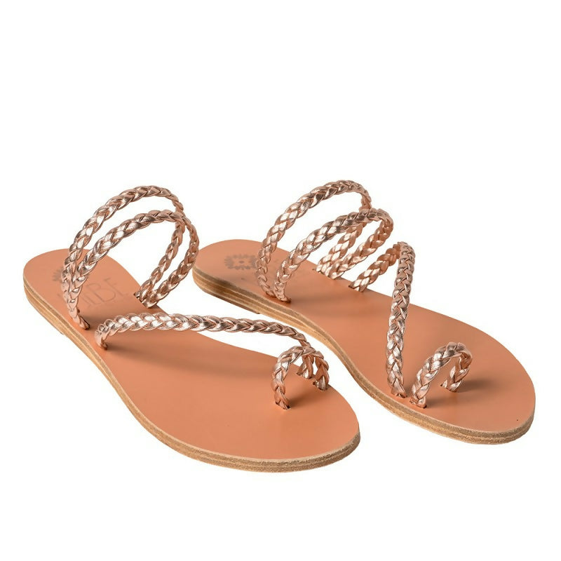 PERSEPHONE LEATHER SANDAL - Pink Gold