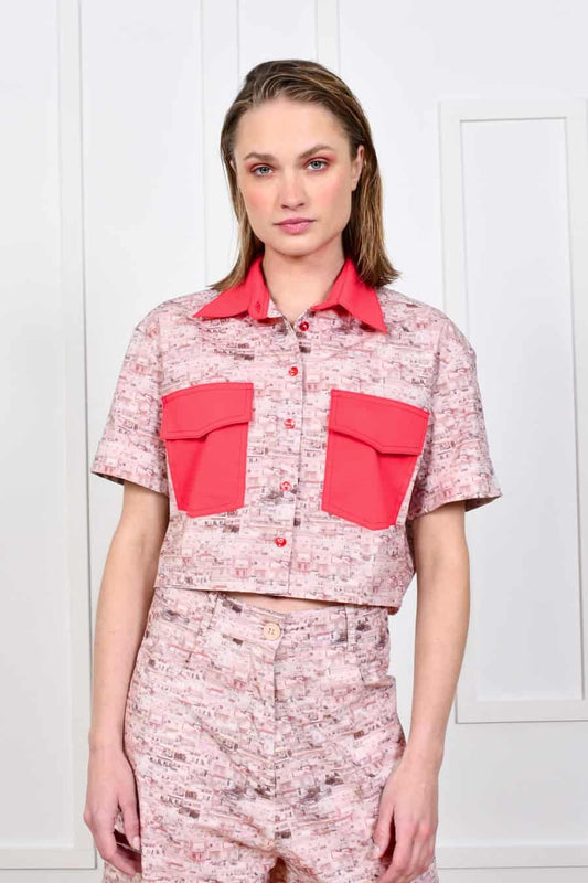 Petralona city cropped shirt