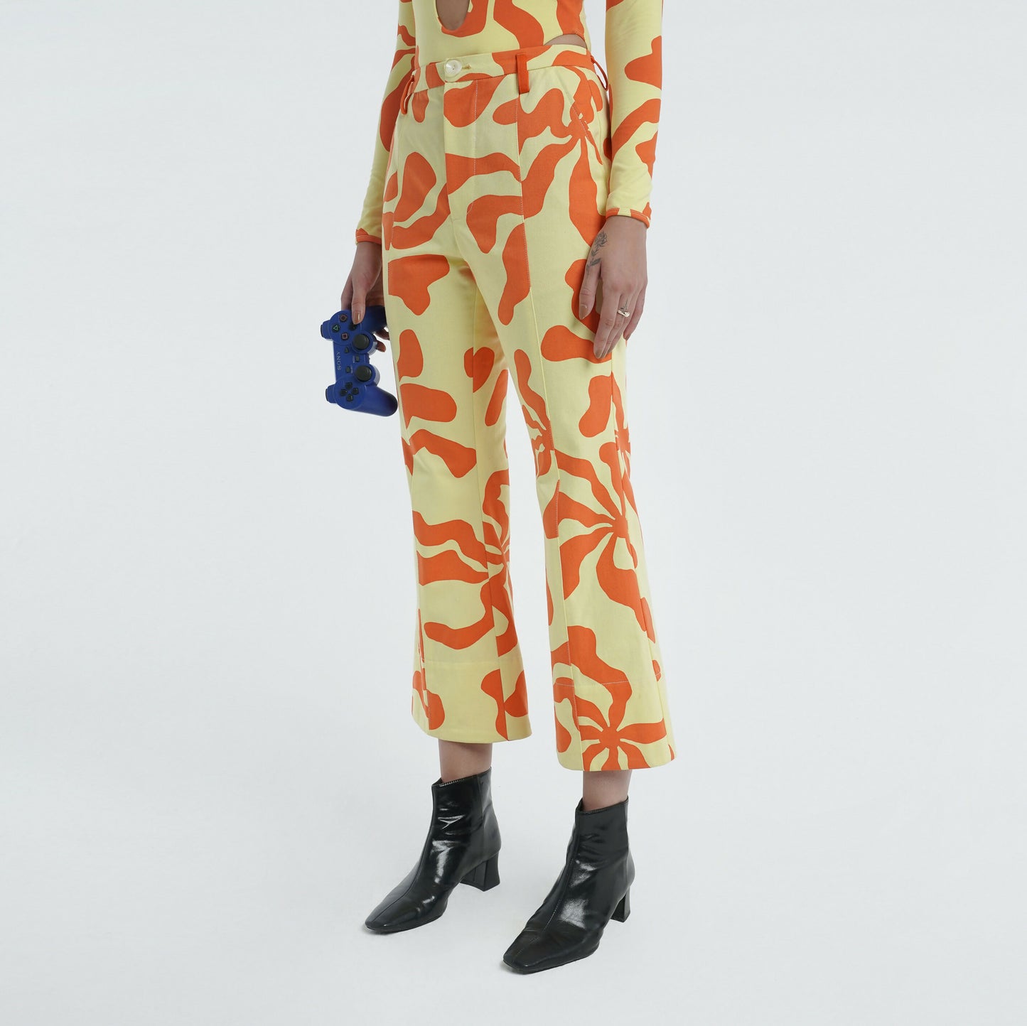 Mid Rise Flare Pant in Tequila Sunrise