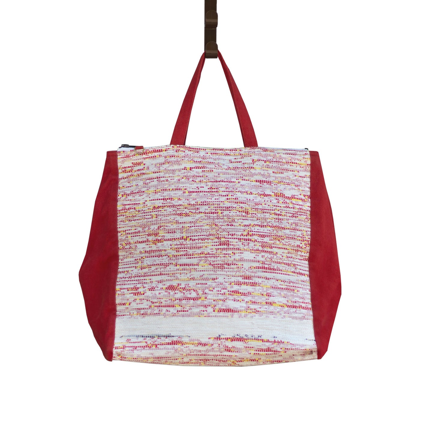 Red & White Bag from Naturally Dyed Organic Cotton