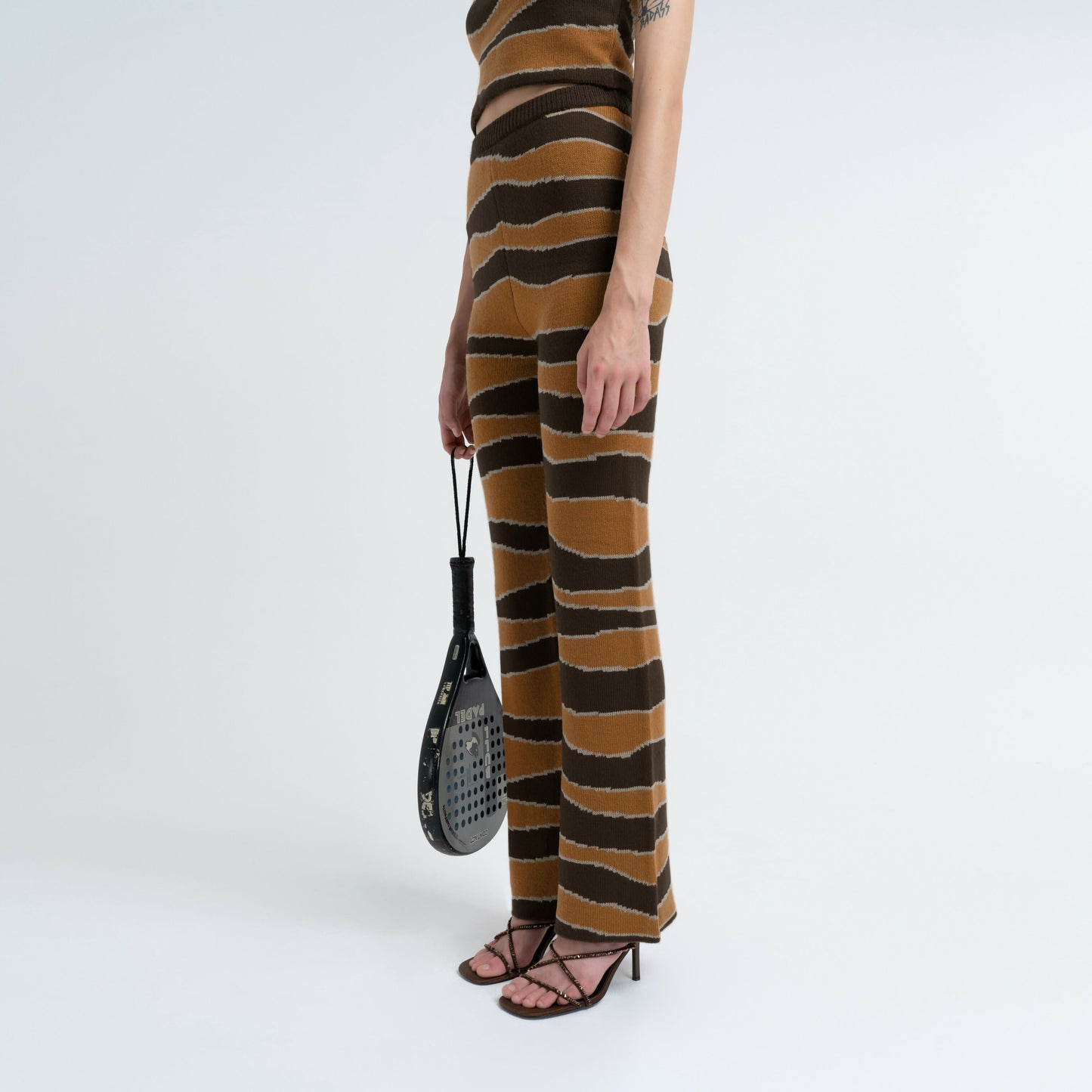 Bell Bottom Knit Pant in Kelp