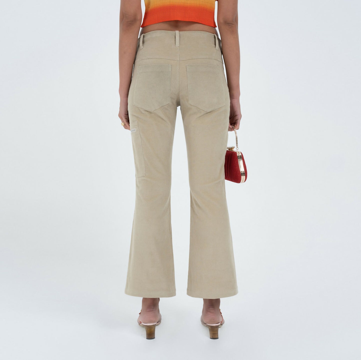 Flared Utility Pant in Khaki