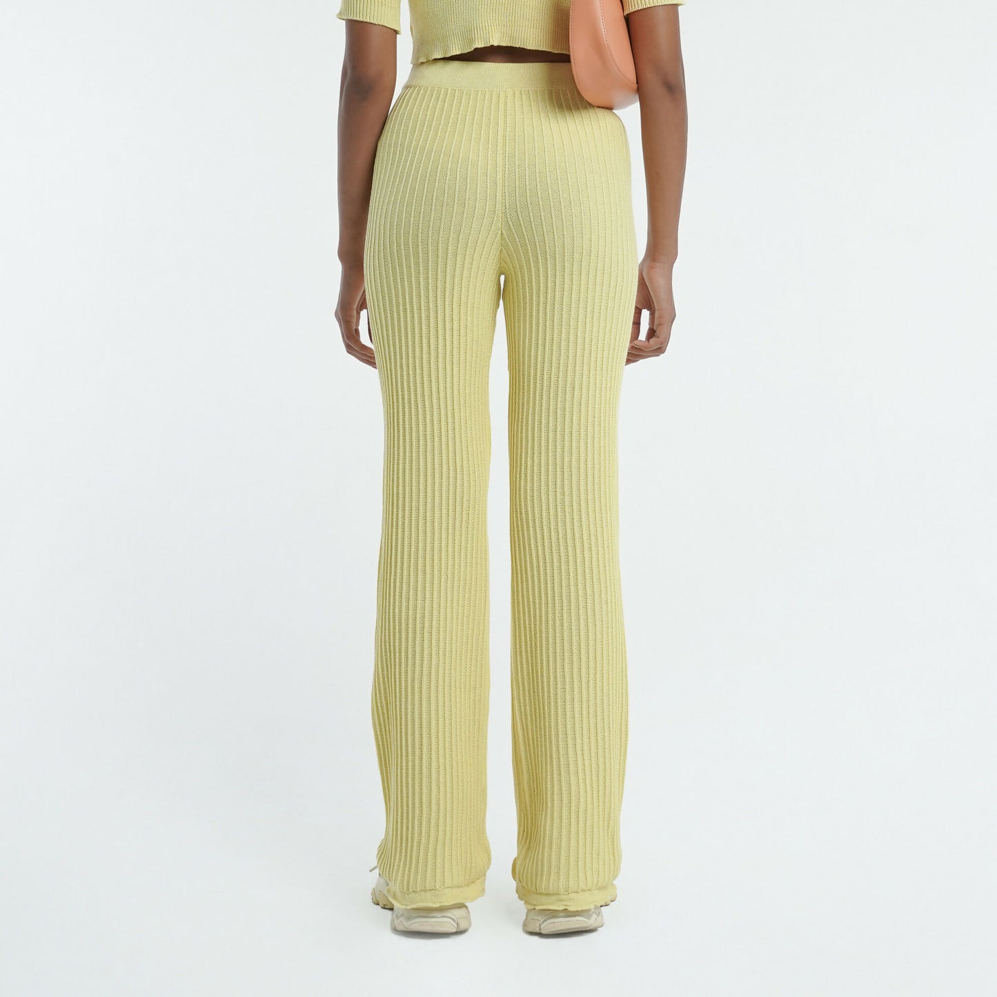 Pinstripe Knit Pant in Limoncello