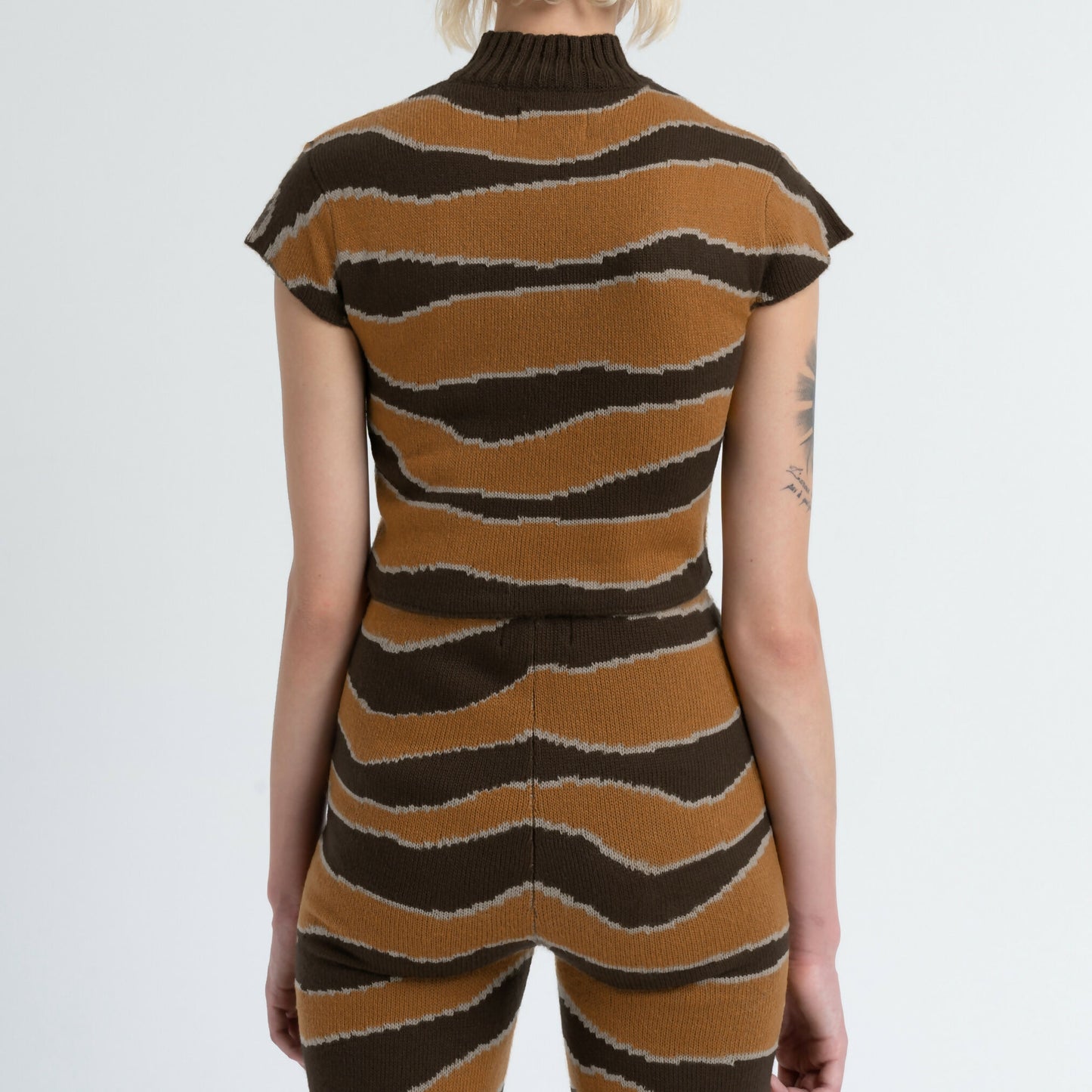Knitted Cap Sleeve Tee in Kelp