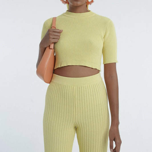 Highrise Knit Top in Limoncello