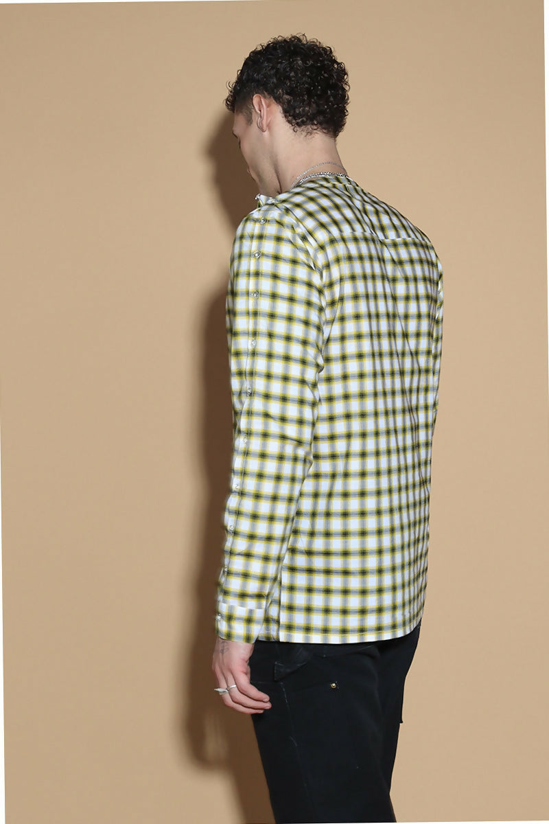 Shoulder On Shirt In Yellow Check