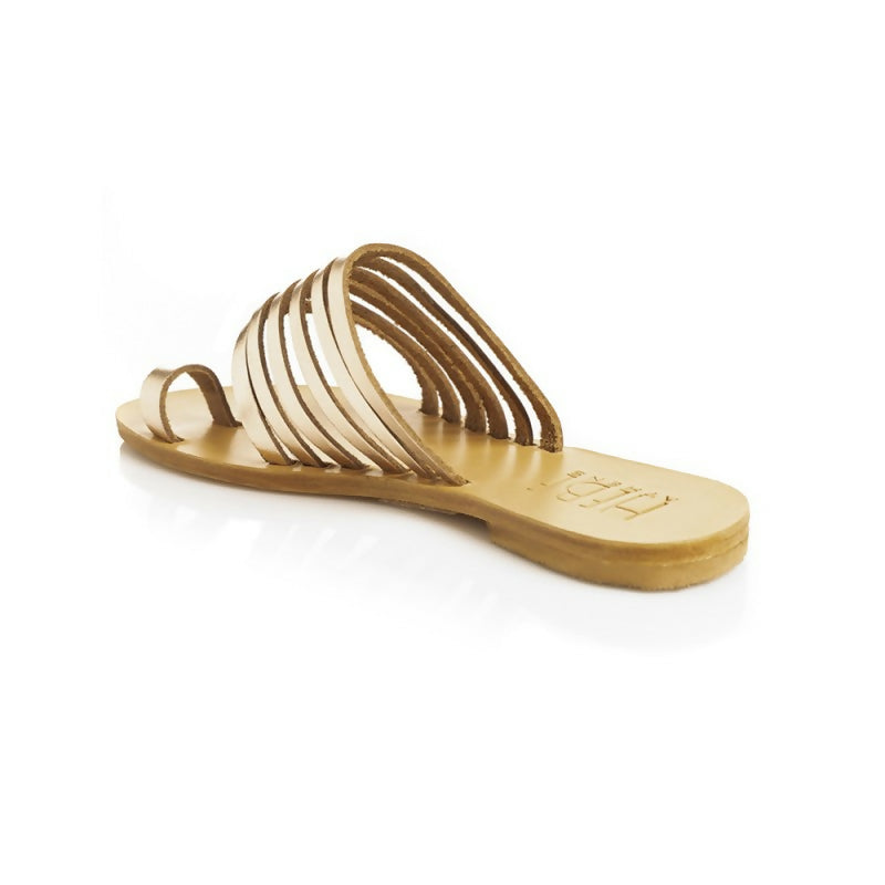 HEBE Pink Gold Leather Sandals