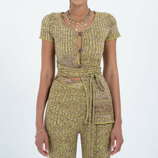 Asymmetric Tie Tee in Avo