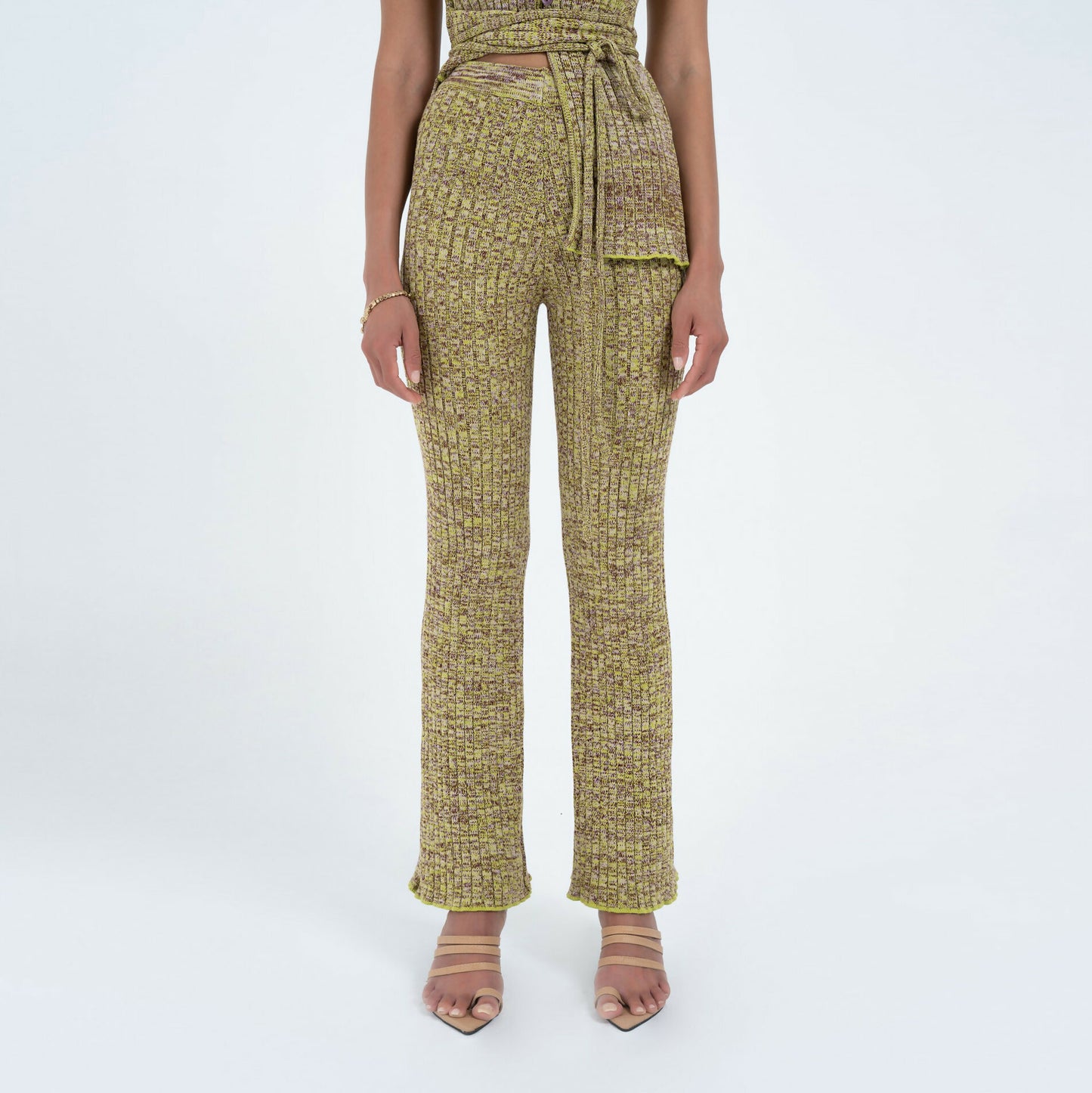 Rib Knit Pant in Avo