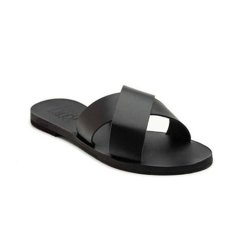 GAIA Handmade Black Leather Sandals