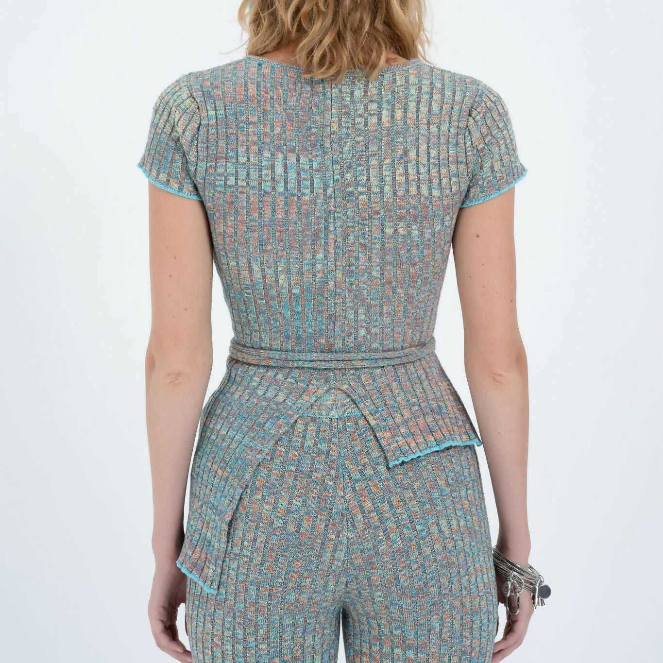 Asymmetric Tie Tee in Blue