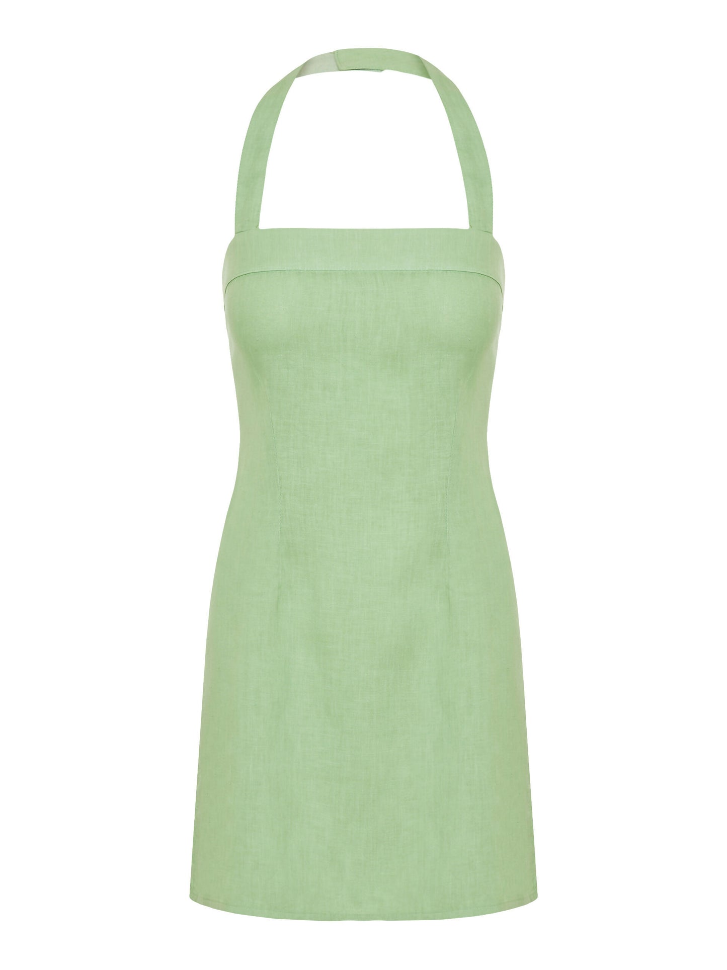 KATIE LINEN DRESS IN MATCHA