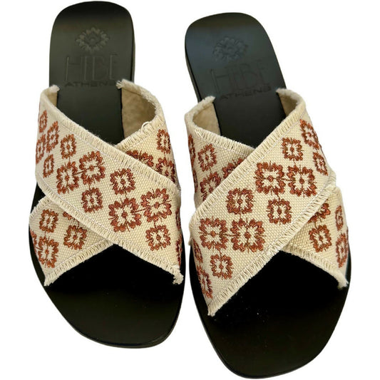 EKATI LOGO LEATHER SANDAL - Metallic Bronze